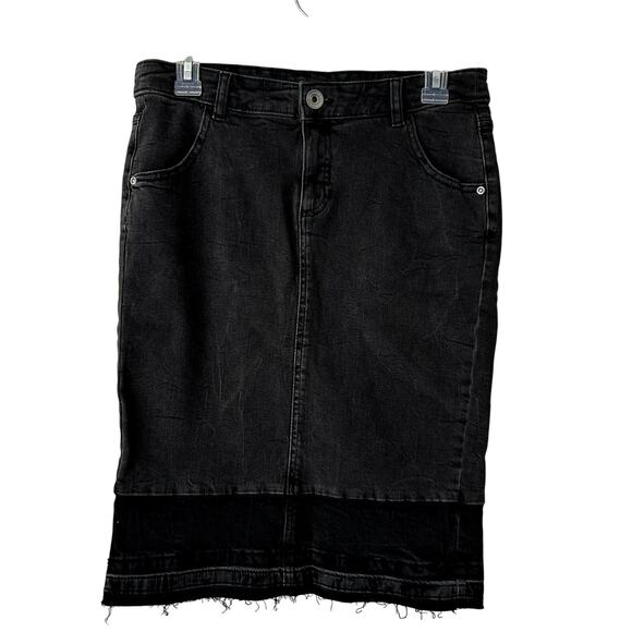 Yessica Denim Jean Skirt Eur 36 US 6/S Black Denim Grunge Goth Witchy Streetwear - Picture 1 of 5